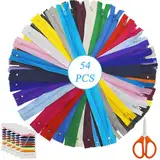 SHENSAIGO 54 Stück Nylon-Reißverschlüsse zum Nähen und Basteln, 27 Farben Reißverschluss 30cm mit 5 Nähtasches, 2.5cm Breit Ersatz Reisverschluss für Sewing Craft Kleidung Tasche Mäppchen Kissenbezug