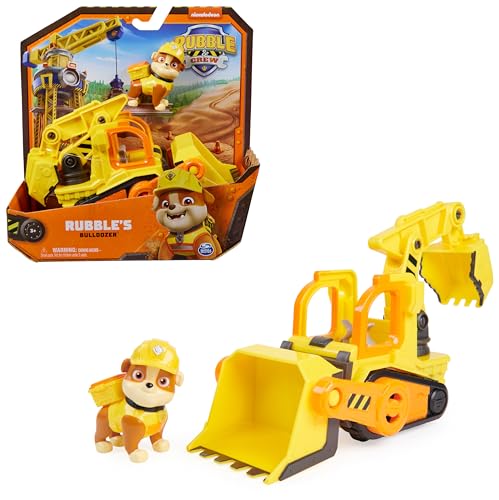 Rubble & Crew - Planierraupen-Baufahrzeug mit Rubble-Figur (Basis Fahrzeug), Spielzeug für Kinder ab 3 Jahren