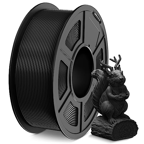 SUNLU PLA Filament 1.75mm,Sauber Gewickelt 3D Drucker Filament PLA 1.75mm,Einfach zu Verwenden,Maßgenauigkeit +/- 0,02mm, 1KG Spule 3D Filament, Kompatibel Mit den Meisten 3D Drucker, PLA Schwarz