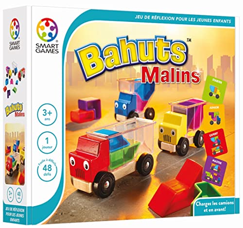 SmartGames - Kluge Bahuts - Denkspiel - Laden Sie die Lastwagen und vorwärts - 48 Herausforderungen in verschiedenen Ebenen - 1 Spieler - für Kinder ab 3 Jahren