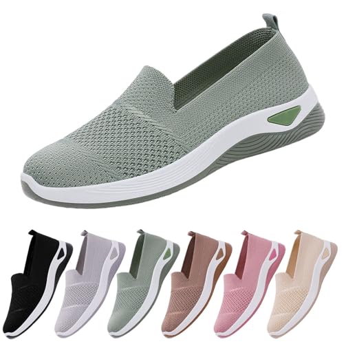 Sneaker Damen Ohne SchnüRsenkel Freizeitschuhe - Weicher Sohle Leicht Walkingschuhe Turnschuhe - Tennis Fitness Jogging Atmungsaktiv Sportschuhe Laufschuhe FüR Frauen Sommerschuhe