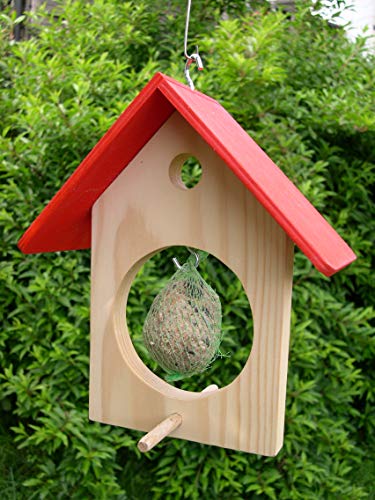 Futterhaus Meisenfutter Meisenknödel Haus natur/rot