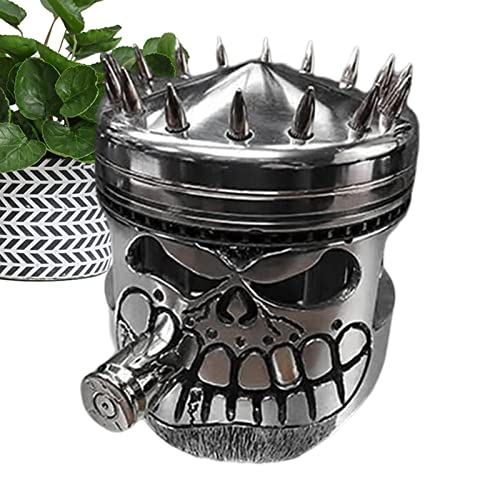 Anloximt Kolben-Schädel-Gesichts-Harz-Verzierung, Gothic Style Carving Piston Skull Gesicht Skulptur, Handgefertigte Skelett-Skulptur, Halloween-Heimdekoration, Sammlerfiguren, Totenkopf-Geschenke