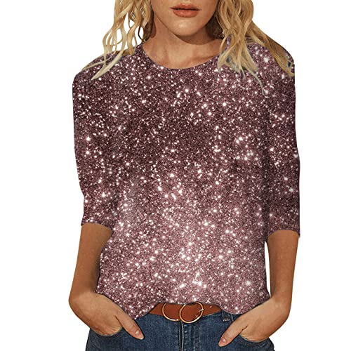 Glitzer Pullover Damen Elegant, Silver Festliche Glitzernde Langarmshirts Partyoutfits Elegant Langarm Metallic Pailletten Oberteil Bluse Glitzer Tops Kurzarm Party Sparkle Tunika Glitzerbluse