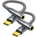 QILERUI USB C auf 3,5 mm Buchse, Kopfhörer-Adapter, Type C auf AUX-Audiokabel, kompatibel mit iPhone 16/15/Pro Max/15 Pro/15 Plus Galaxy S25 S24 S23 S22 Pad Pro 2022/2021/2018 Google Pixel 8/7