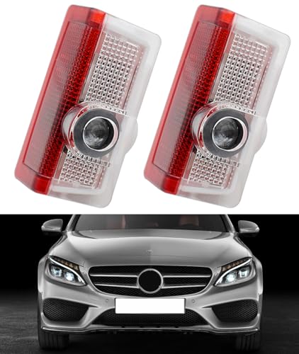 AutoQi Willkommenslicht für Mercedes W176 W177 W205 W212 W213 W242 W246 W247 W166 GLA GLC LED AMG Projektor Einstiegsbeleuchtung Tür Logo Laser Türlicht, 2 Stk