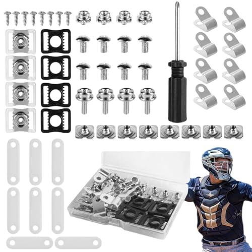 Football-Helm-Hardware-Kit, Sporthelm-Reparatur-Set | 57X Clips Schrauben Hardware-Kit | Helm-Ersatzteile, Football-Helm-Schrauben-Set für Hockey-Helm-Zubehör