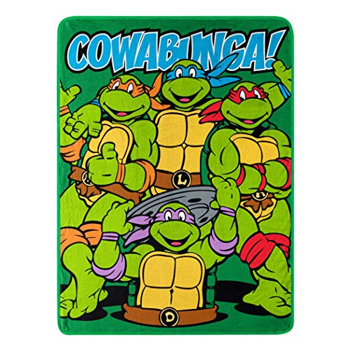 Northwest Nickelodeon's Teenage Mutant Ninja Turtles, Cowabunga Dudes Fleece-Überwurfdecke, 116,8 x 152,4 cm, Mehrfarbig