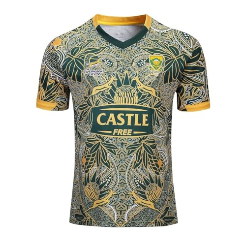 Südafrika Springbok Edition Rugby-Trikot, Rugby-T-Shirt, Poloshirt, Herren-Trainingstrikot, Fußballtrikot(M)