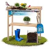 Rellinger® Pflanztisch Outdoor wetterfest [LANGLEBIG & ROBUST] - inkl. verzinkter Arbeitsplatte - Pflanzentisch aus Holz - Pflanztisch Wetterfest - Pflanztisch für draußen (Made in Europe)