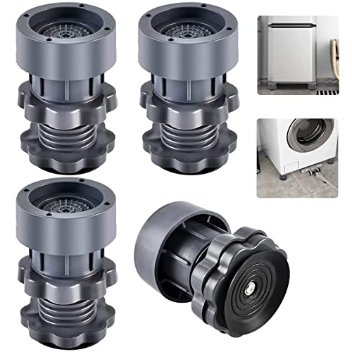 4 Stück Schwingungsdämpfer Waschmaschine, Verstellbare Vibrationsdämpfer, Verstellbare Höhe 7-10cm, Waschmaschine Gummifüße für Waschmaschinen Trockner