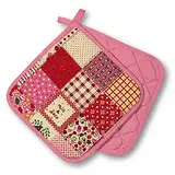 Topflappen Kitchen, Patchwork, rosa, 2 TLG., PSA-Kategorie II bis 250°C hitzebeständig, geprüftes und zertifiziertes Produkt