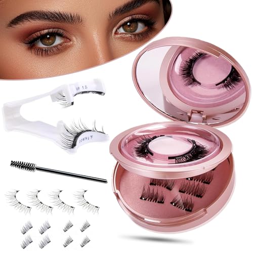 Magnetische Wimpern Quick Lash Magnetische Wimpern mit Zange Magnet Wimpern Natürlicher Look Künstliche Wimpern Magnetisch Magnetwimpern ohne Eyeliner Wiederverwendbare Magnetic Lashes Wimpern Kit