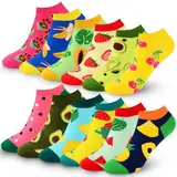 DASHUAIGE 12 Paare Bunte Baumwolle Socken 37-42 Baumwolle Bunte Socken Kurze Lässig Ausgefallene Witzig