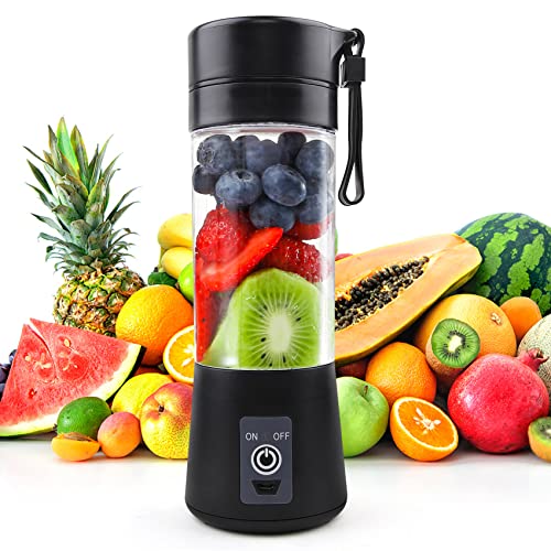 Tragbarer Mixer 380 ml für Shakes und Smoothies: Mini-Standmixer für Saft, wiederaufladbar über USB, geeignet für Reisen von Outdoor-Sportarten zu Hause