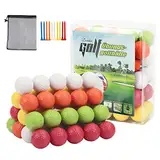 Dondeen 50 Stück Golf-Übungsbälle aus Schaumstoff – Realistisches Gefühl Golfbälle Trainingsbälle mit Golftraining Hilfsmittel für Kinder Erwachsene und Anfänger (Mehrfarbig, 4.2cm)