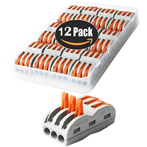Kabelverbinder, CESFONJER SPL-3 Verbindungsklemmen, Schnellanschlussklemme Kabelverbinder, mit Betätigungshebel Bilateral Leiter Klemme (12 pcs)