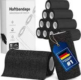 Selbstklebender Verband [12x Bandagen 10cm x 4,5m] elastischer Verband selbstklebend für Menschen, Pferde & Hunde - Premium Haftbandage selbstklebend - Wasserfeste Fixierbinde Selbsthaftende Bandage