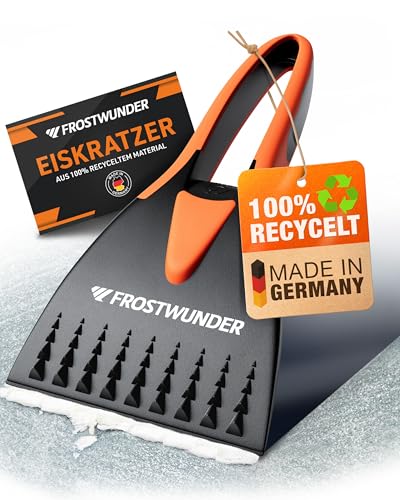 FROSTWUNDER Eiskratzer Auto [Made in Germany] - 100% recycelter Auto Eiskratzer - Unschlagbarer Scheibenkratzer Auto - Blitzschneller Autoscheiben Kratzer - Stabiler & langlebiger Schneekratzer Auto