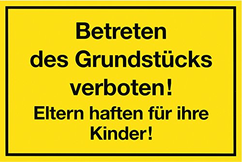 Metafranc Hinweisschild "Betreten des Grundstücks verboten!" - 300 x 200 mm / Beschilderung / Verbotsschild / Zutrittsverbot / Privatgrundstück / Grundstückskennzeichnung / Gewerbekennzeichnung/500280