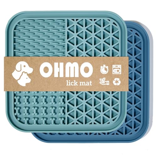 OHMO Schleckmatte Hund, Leckmatte für Welpen Katze - 2 Pcs für Haustier Angst Relief und langsam füttern, Lebensmittelqualität Silikon