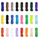 Hileyu 24 Rollen 3 m Fallschirmschnur 4 mm Paracord Schnur 550 Multifunktions-Typ III Paracord-Seile 250 kg Überlebens-Paracord zufällige Kombination Bastelset 7 Stränge Kordel Zeltseil Outdoor