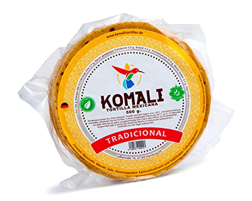 Komali Gelbe Maistortillas Mexikanische Tortilla (20 Stück - 500g - 15cm)