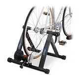 Relaxdays Rollentrainer Fahrrad, Radtrainer für 26-28 Zoll Reifen, bis 150 kg, klappbar, indoor, Magnetbremse, schwarz