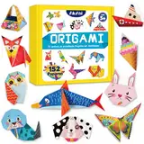 AluAbi Das bunte Origami Kit für Kinder ab 5, 144 Blätter Origami Papier für Kinder, kinder origami set, 72 Muster mit Bastelanleitung Buch (14X14 cm)