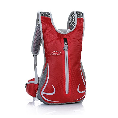 ONTYZZ Fahrradrucksack Damen Männer Kleiner Sportrucksack Wanderrucksack Ultraleicht Rucksack Radfahren Rucksack MTB Laufen Rucksack Wasserdicht Skirucksack Rot