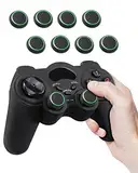 Fosmon (8 Pack Analogstick Kappen Joystick Silikon Aufsätze Schutzkappen Controller Thumbstick Griffe Thumb Grips kompatibel mit Dualshock Controller (Schwarz und grün)