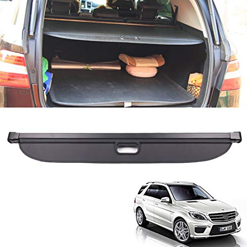 Auto Kofferraumschutz Abdeckung Shielding Security Panel Rollo Für Mercedes Benz ML W166 ML320 ML350 ML400 500 2013-2017, Schwarz Einziehbarer Hinterer Kofferraum Aufbewahrung Paketregal, Autozubehör