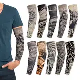 10 Stück Stile Tattoo Armel männer,Set Warmers Tattoo Armstrumpf Sleeve tattoo temporary,Armlinge Damen Covers Strumpf Arm,Karneval Erwachsene Armstulpen Arm Sleeve,Armschoner Herren Fake Tattoos