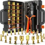 SOMELINE® Crimpzangen Set, 20 Arten [0,25-2,5mm²] Flachsteckhülsen Set, Flachsteckhülsenzange, Spade Steckverbinder Krimpzange, Crimpzangen Tool, Crimp Zange, Crimpwerkzeug, Crimp Tool, Presszange