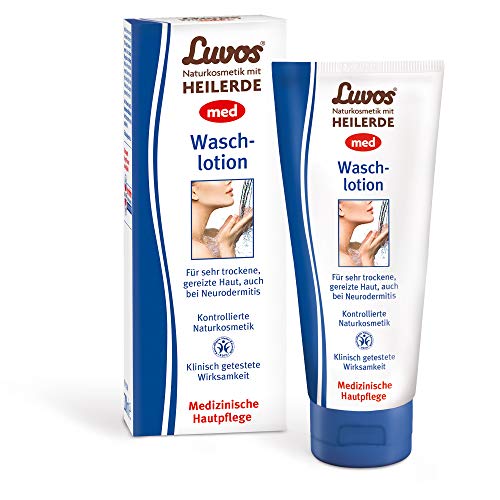 Luvos Heilerde med Waschlotion, 200 ml, medizinische Hautpflege für sehr trockene, gereizte Haut, Naturkosmetik