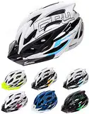 meteor Fahrradhelm Herren Damen Kinder-Helm MTB rollerhelm kinderfahrradhelm Mountainbike rennradhelm Inliner skaterhelm BMX fahradhelm Scooter Jungen Bike Helmet S 52-56 cm Weiß/Schwarz/Blau