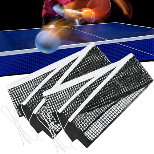 Alethron Tischtennisnetz für Jeden Tisch 2 Stück Tischtennis Netz 1.8M x 15CM Tischtennisnetze Schwarz Ohne Halterung Tragbares Ping Pong Netz für Ersatz Outdoor Indoor