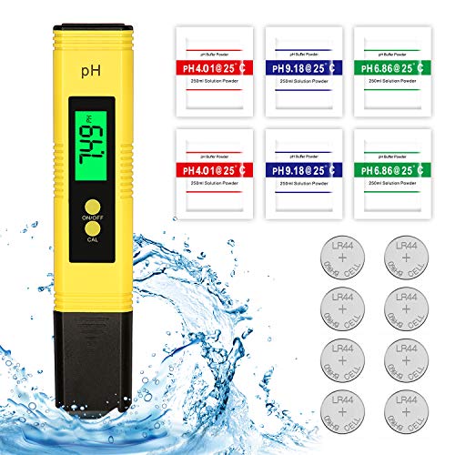 Halcyerdu PH Messgerät, PH-Genauigkeit Wasserqualität Tester mit, Wasserqualität Tester mit LCD, ATC-Messbereich 0-14, Geeignet für die Überprüfung der PH-Balance von Trinkwasser, Pool, Spa oder Labor