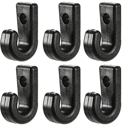Mesee 50 Stück Kajak J Haken, Schwarzer Nylon-Zurrhaken, J-förmiger Haken Set für Boot Kanu Anlegeplatz Paddle Board Rudern Bootszubehör