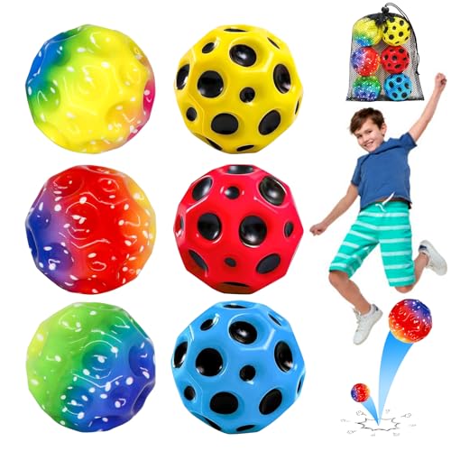 MOKIDO 6 Stücke Jump Ball,7cm Hohe Sprünge Jump Ball Sprünge Gummiball für Kinder Space Ball Bouncing Ball für Sporttraining, Outdoor Sportarten