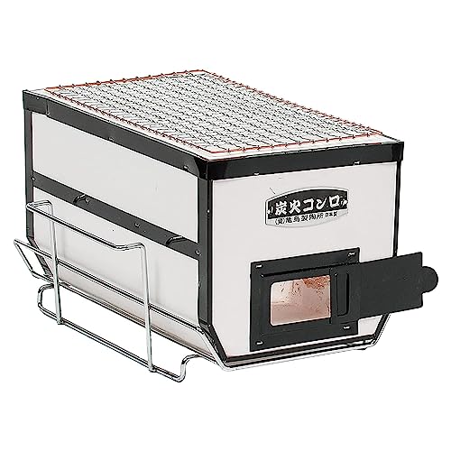 Japanischer BBQ Holzkohlegrill - Shichirin, Konro, Hibachi, Tischgrill - Weiß - Made in Japan - 16,0 x 30,0 cm