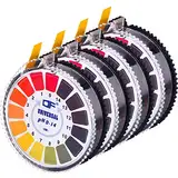 Universelle pH Testpapier Streifen pH-Teststreifen Rolle, pH-Messung Vollbereich 0-14, 16,4 ft/Rolle (4 Rollen)