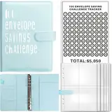 1 StüCk Sparbuch Für Geld, 100 Envelope Saving Challenge Euro, A5 Geldsparmappe 25 Karten Leicht Sparbuch Für Geld 5000 Euro Geldspar Budgetordner Sparbuch Für Geld Challenge Pocket Saver