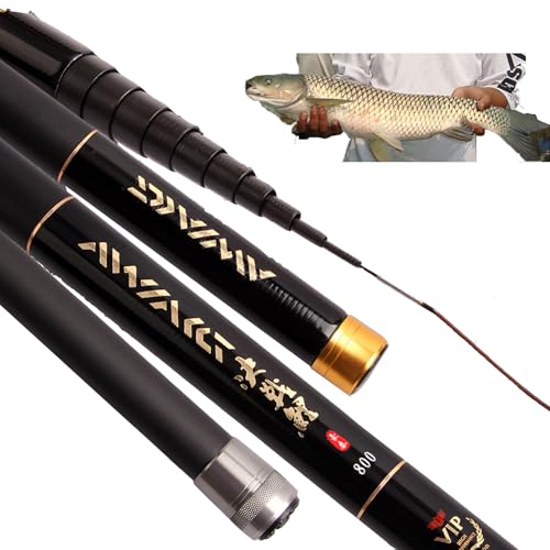 13m Angelrute Karpfenrute Angeln Rute 8m / 9m / 10m / 11m / 12m / 13m Ultra Lange Carbon Angelrute Angeln Angelgerät Ultra Hard Super Light Telescopic Rod (13M)