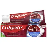 Colgate Zahnpasta Max White Optic 75 ml – entfernt bis zu 100% der Oberflächenverfärbungen für eine sofortige Zahnaufhellung* und ein weißeres Lächeln