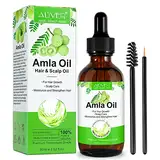 Amla Haaröl 60ML Amla Oil Kaltgepresst für Kopfhaut und Haar Gegen Haarausfall Stimuliert Haarwachstum für Schönes Haar