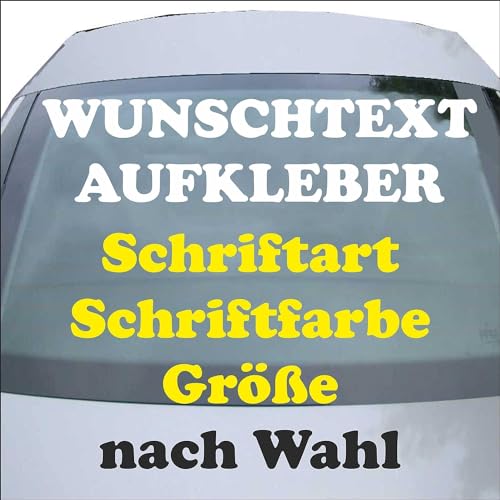 INDIGOS UG® Aufkleber mit Wunschtext für die Heckscheibe - bis 40 cm - Auto Domain Beschriftung Schriftzug Cartattoo