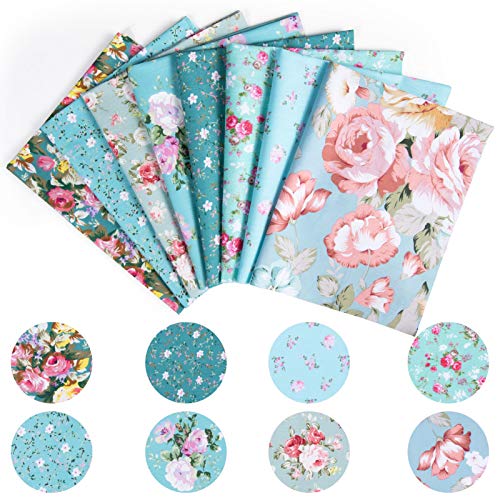 Baumwolle Stoff Patchwork Stoffe, Comius Sharp Stoffbündel für Patchwork Quilten, Baumwollstoff Meterware Stoffpaket für Patchworks Quilten für DIY Nähmuster Handwerk (8 Stück 50 x 40 cm G)