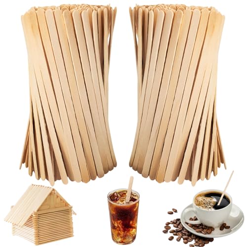 200 Stück Rührstäbchen Holz,Eisstiele Zum Basteln Sticks 11 cm,Holzstäbchen Kaffee Kaffeestäbchen Eisstiele Holz Zum Basteln,Eisstäbchen Passen Kaffee Tee Milch Holzstäbchen Zum