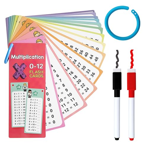 laeeyin 1x1 Multiplikation Mathematik lernkarten einmaleins Lernen lernkarten Kinder 1x1 Lernen Spiel Einmaleins Karten von 1 bis 12,Tragbare Lernhilfe,Spaß beim Einmaleins Lernen (Multiplikation)